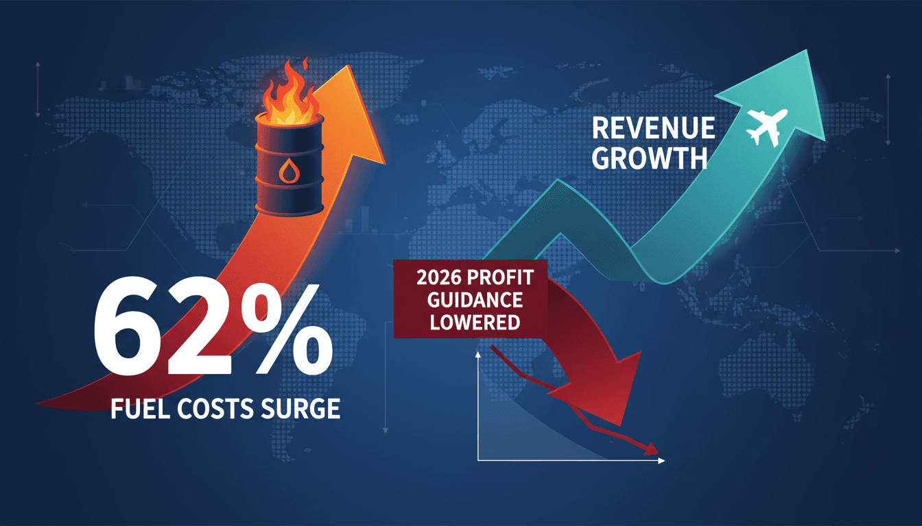 Infographic showing United Airlines' 62% fuel cost increase and revenue growth.