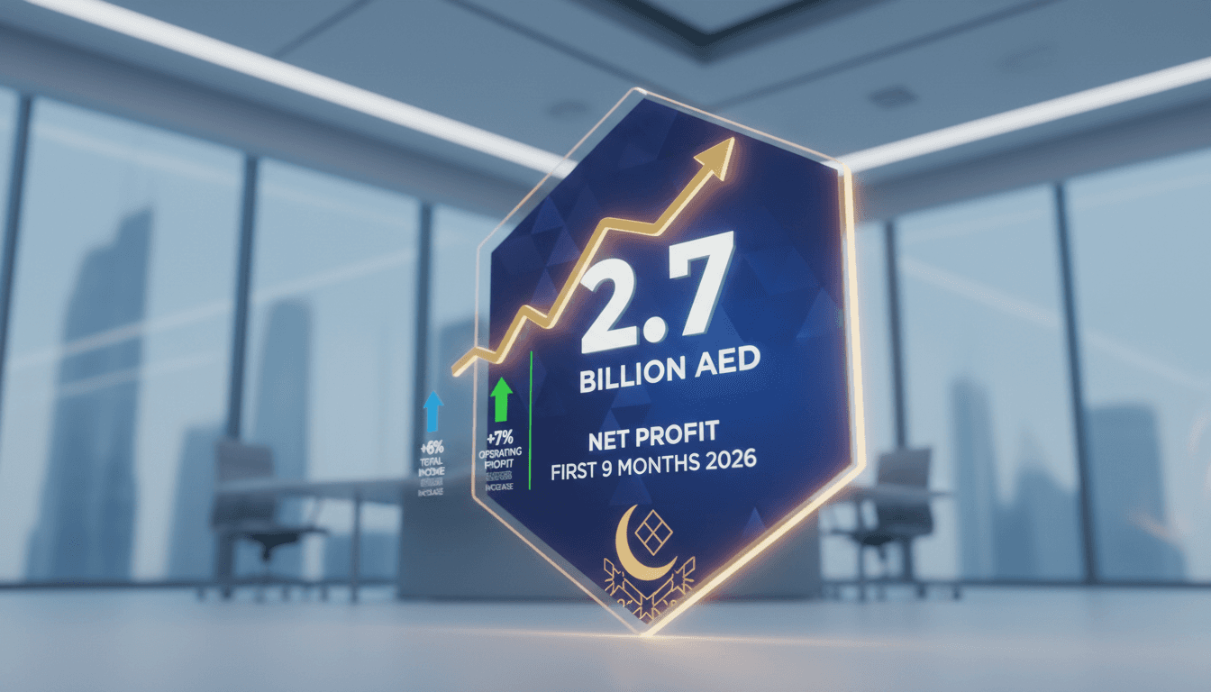 Financial growth metrics of Emirates Islamic Bank, highlighting AED 2.7 billion net profit and sector expansion.