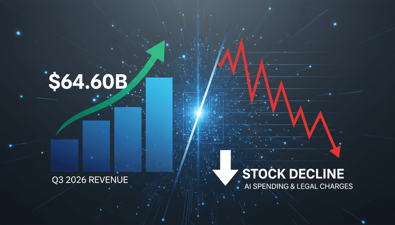 A visual representation of Meta's Q3 2026 revenue growth and stock performance trends.