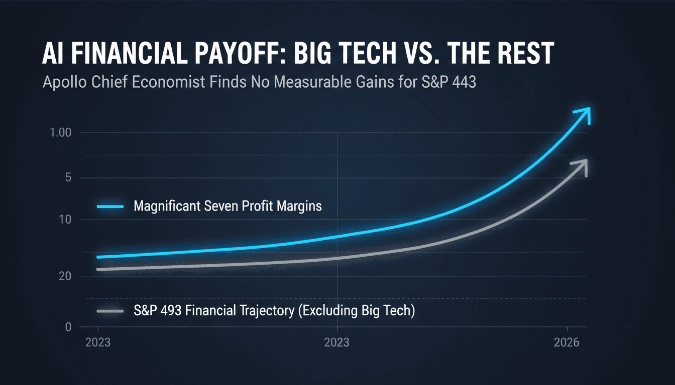 Comparison chart showing rising Magnificent Seven margins versus flat profit margins for S&P 493 non-tech companies.