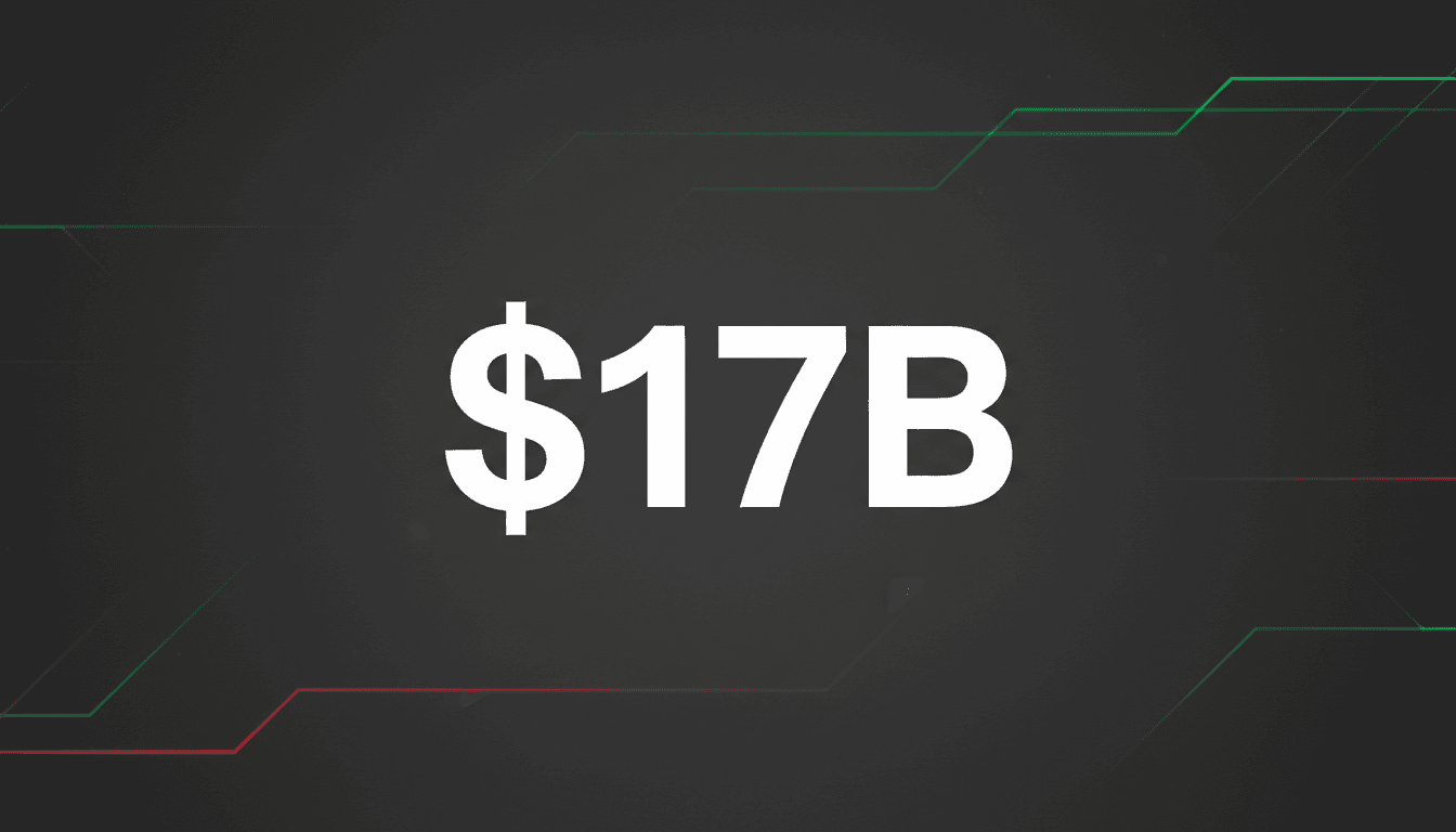 Minimalist card showing 17 billion dollar valuation text representing the DoorDash Instacart acquisition deal