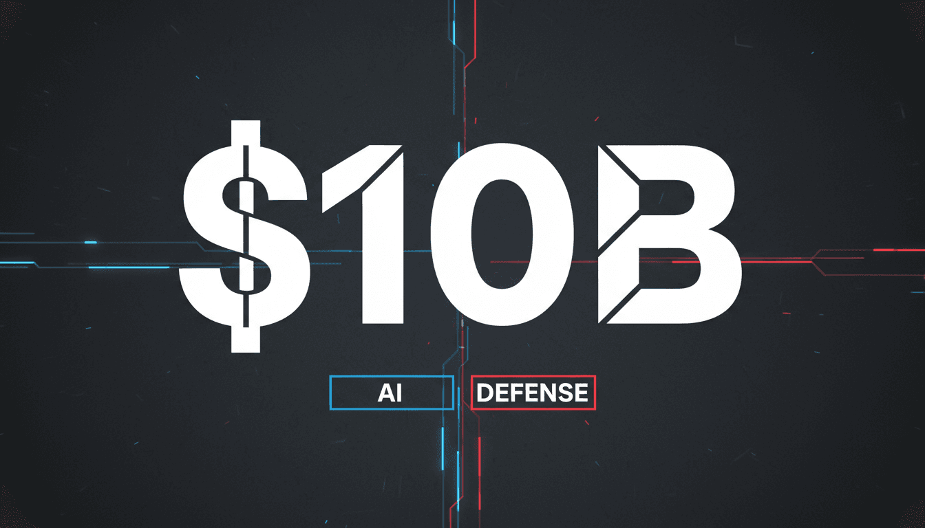 Bold typography highlighting the 10 billion dollar Disruptive flagship fund for artificial intelligence and defense