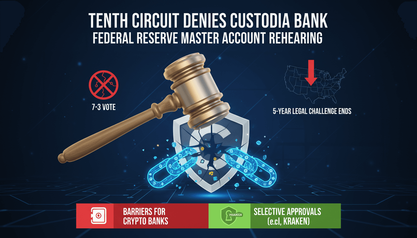 Tenth Circuit Denies Custodia Bank Rehearing on Federal Reserve Master Account