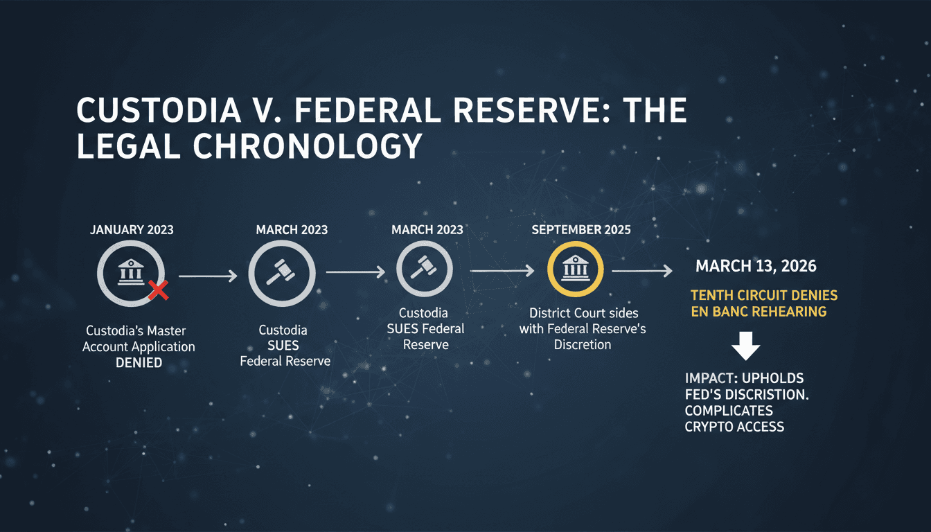 Tenth Circuit Denies Custodia Bank's Petition for En Banc Rehearing in Federal Reserve Case