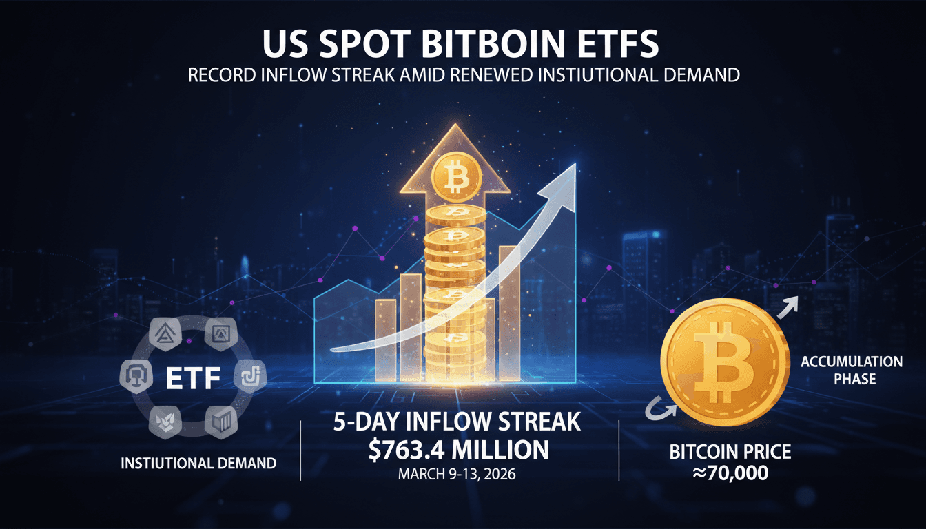 US Spot Bitcoin ETFs Achieve Record Inflow Streak Amid Renewed Institutional Demand