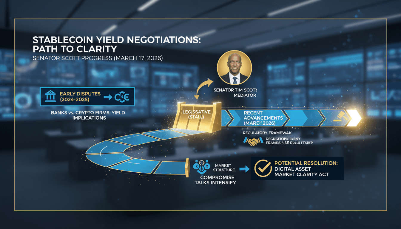 Senator Tim Scott Reports Progress on Stablecoin Yield Negotiations for Digital Asset Market Clarity Act