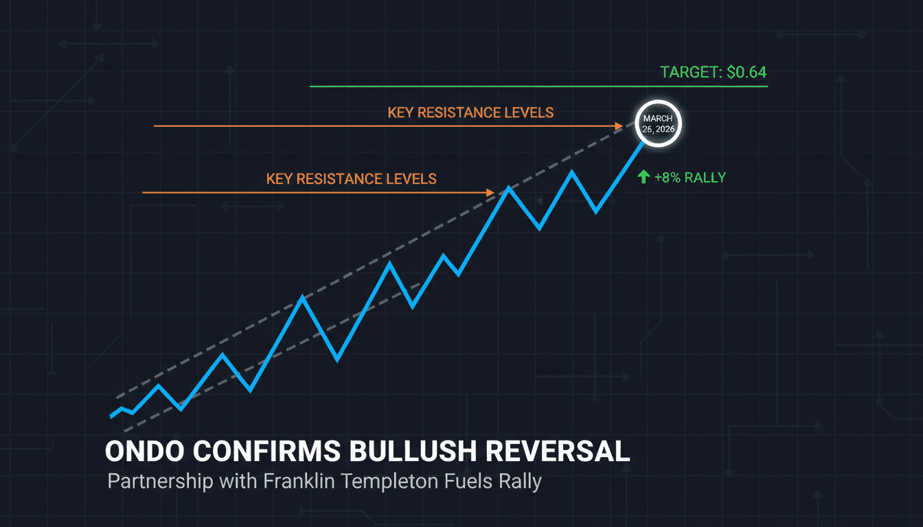 Ondo (ONDO) cryptocurrency confirms bullish reversal pattern amid partnership with Franklin Templeton