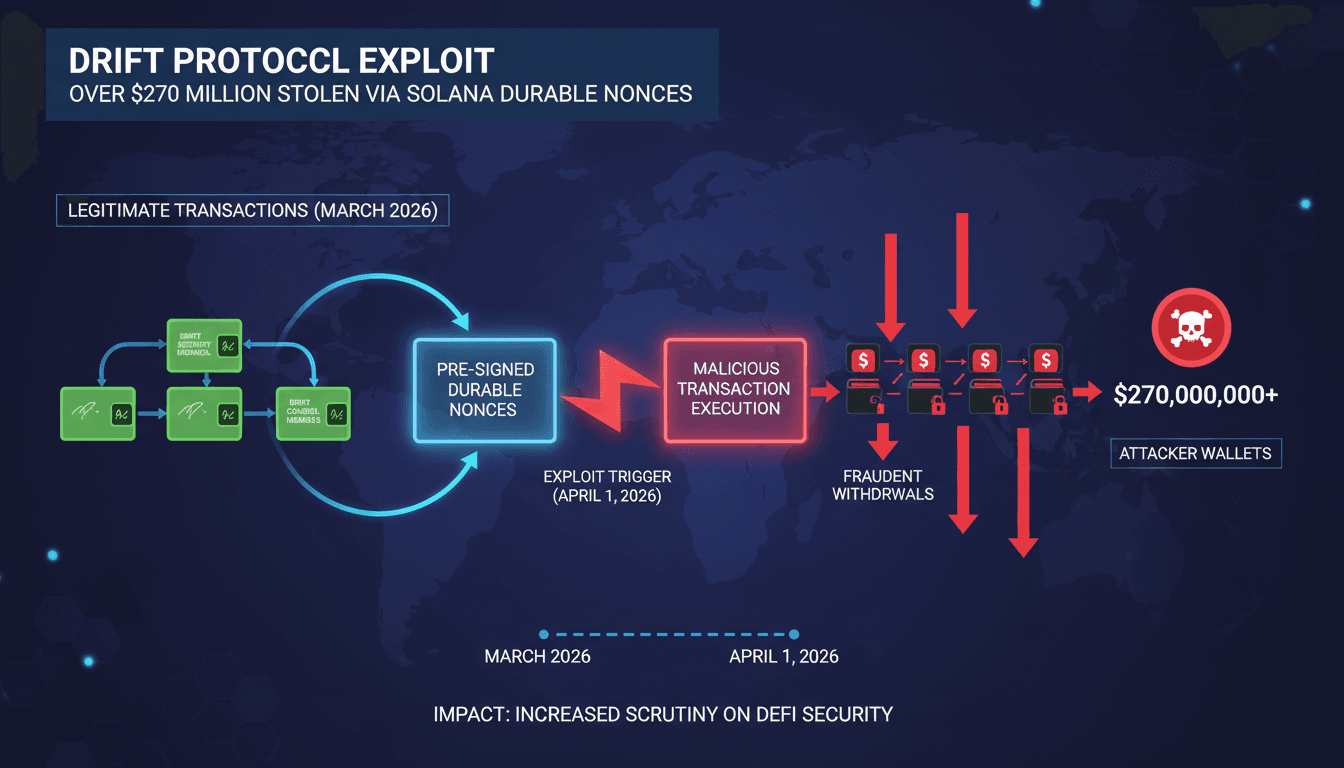 Drift Protocol Loses Over $270 Million in Exploit of Solana's Durable Nonces Feature