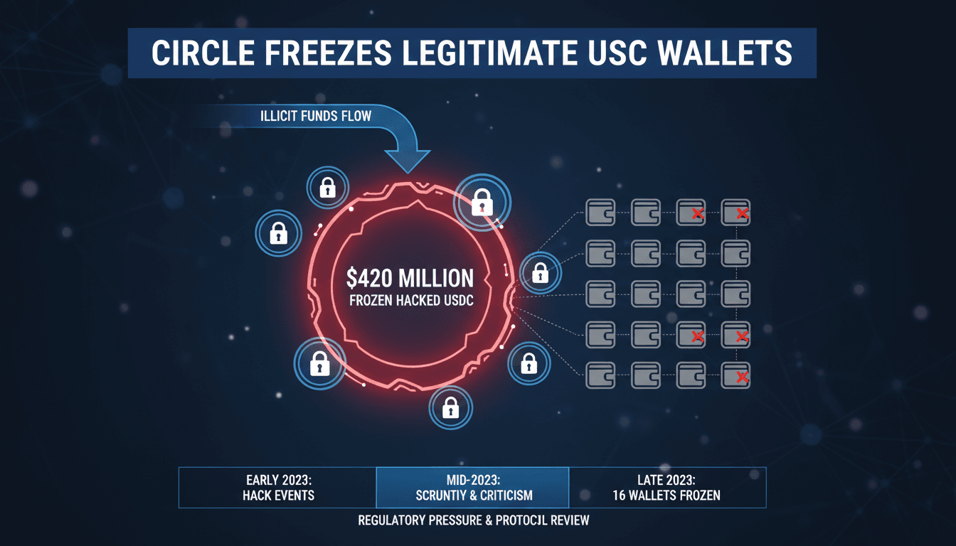 Circle Freezes 16 Legitimate USDC Wallets Amid Criticism Over Illicit Fund Management