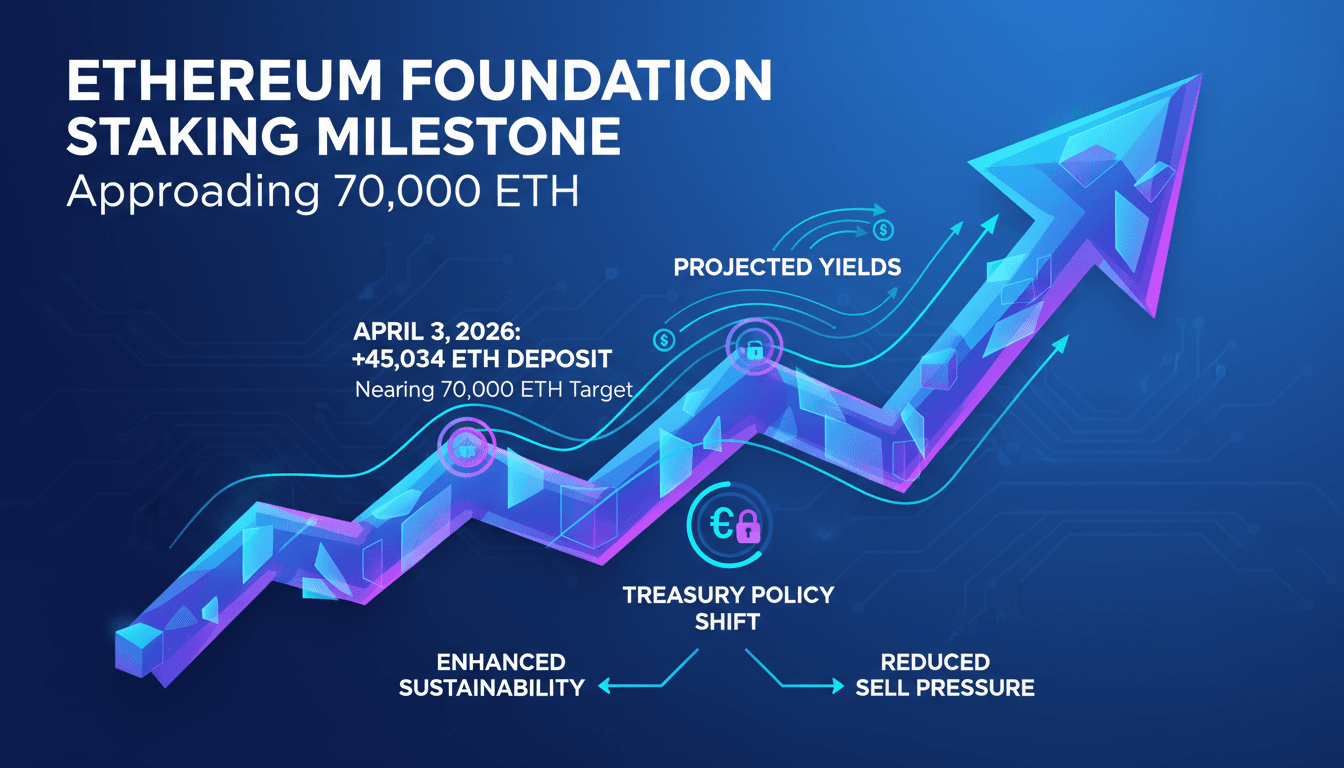 Ethereum Foundation Approaches 70,000 ETH Staking Milestone with Recent Deposit