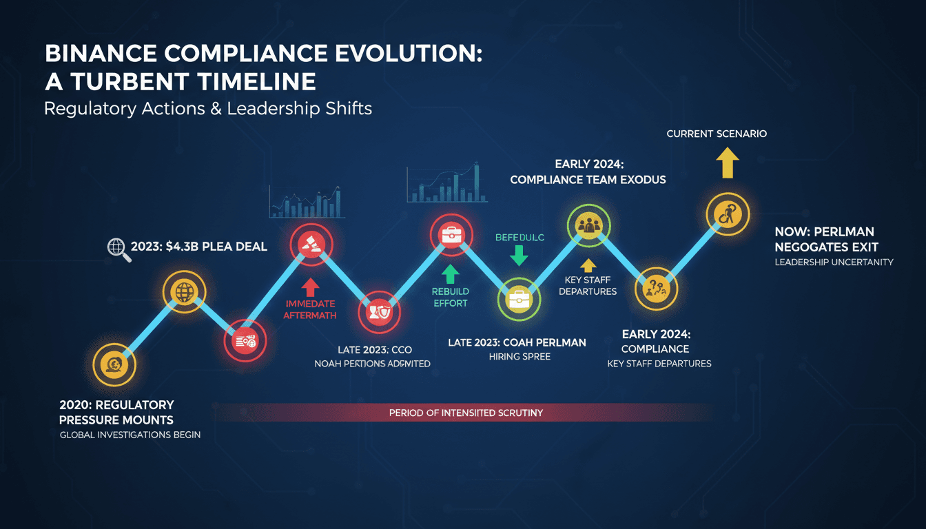 Binance Chief Compliance Officer Noah Perlman Negotiates Exit Amid Compliance Team Departures