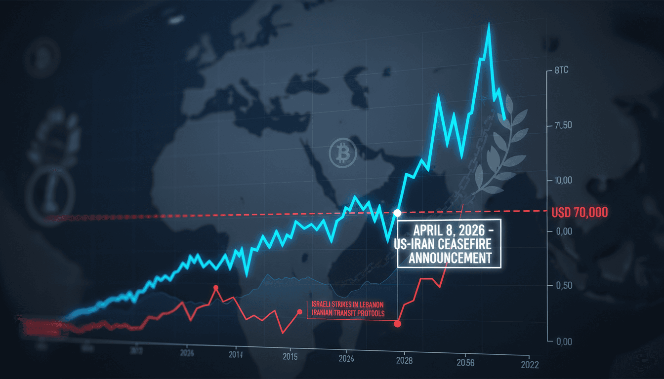 Bitcoin Surpasses $70,000 Following US-Iran Ceasefire Announcement