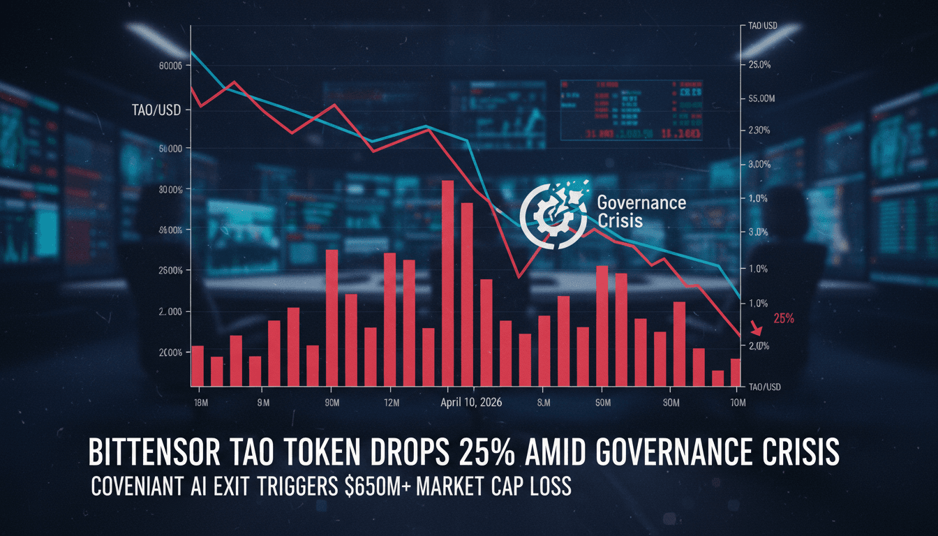 Bittensor TAO Token Drops 25% Amid Governance Crisis Following Covenant AI Exit