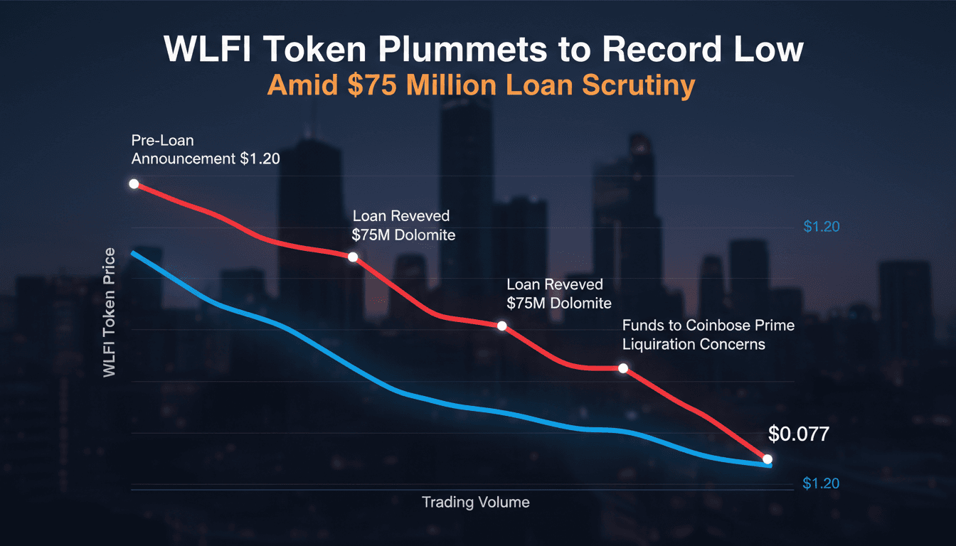WLFI Token Plummets to Record Low Amid $75 Million Loan Scrutiny