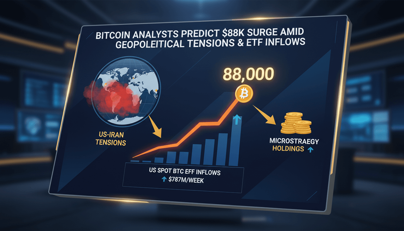 Bitcoin Analysts Predict Price Surge to $88,000 Amid US-Iran Conflict and Strong ETF Inflows
