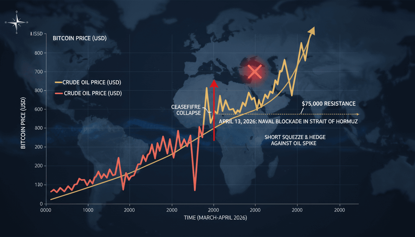 Bitcoin Approaches $75,000 Amid US-Iran Tensions and Naval Blockade