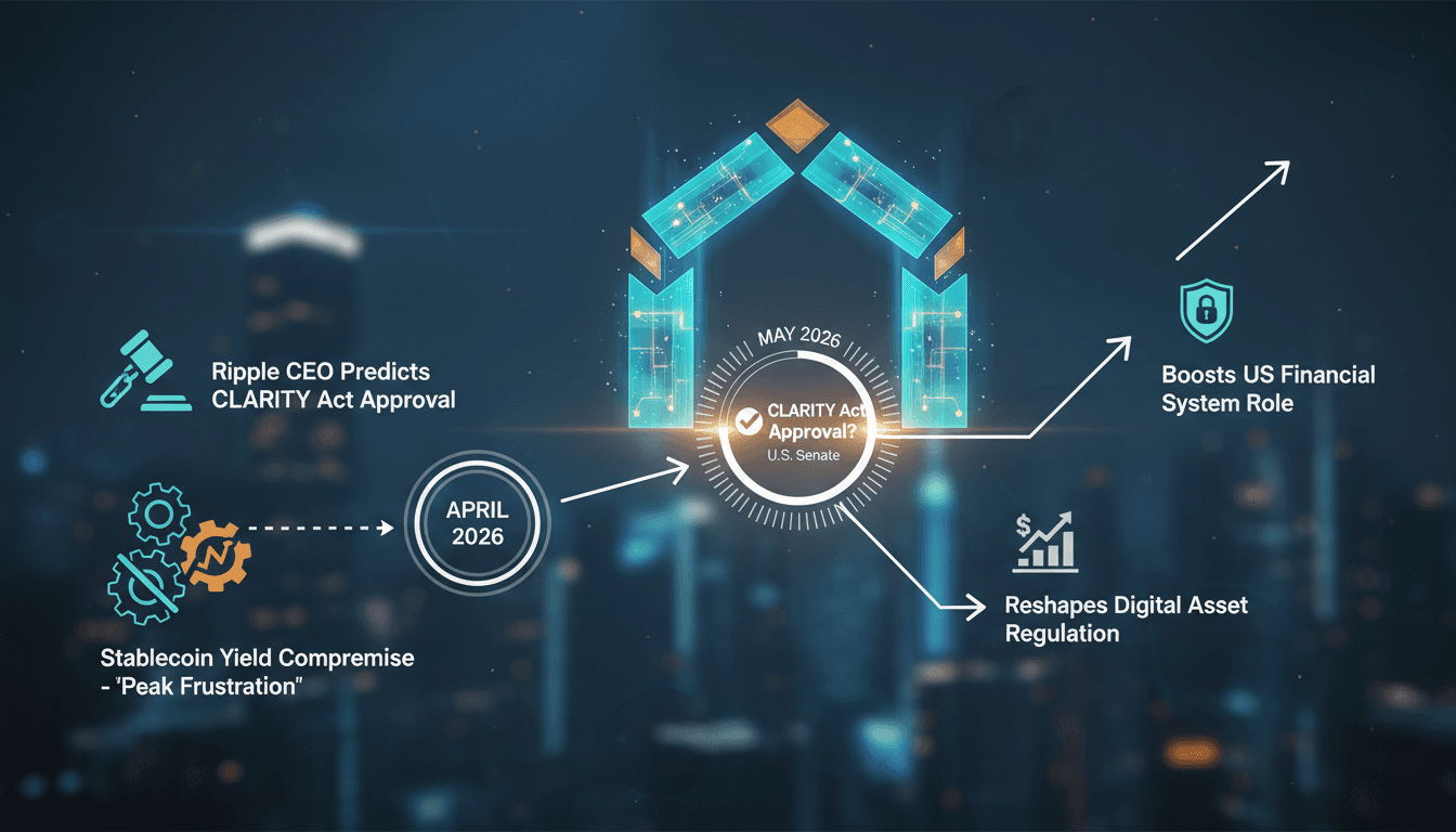 Ripple CEO Predicts CLARITY Act Approval by May 2026 Amid Stablecoin Yield Compromise