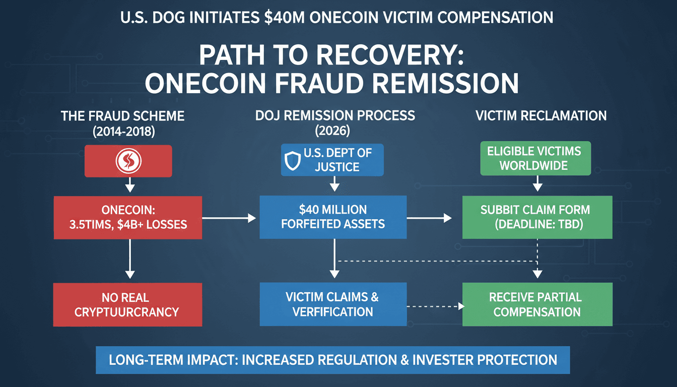 U.S. DOJ Initiates Compensation for OneCoin Fraud Victims Using $40 Million in Forfeited Assets