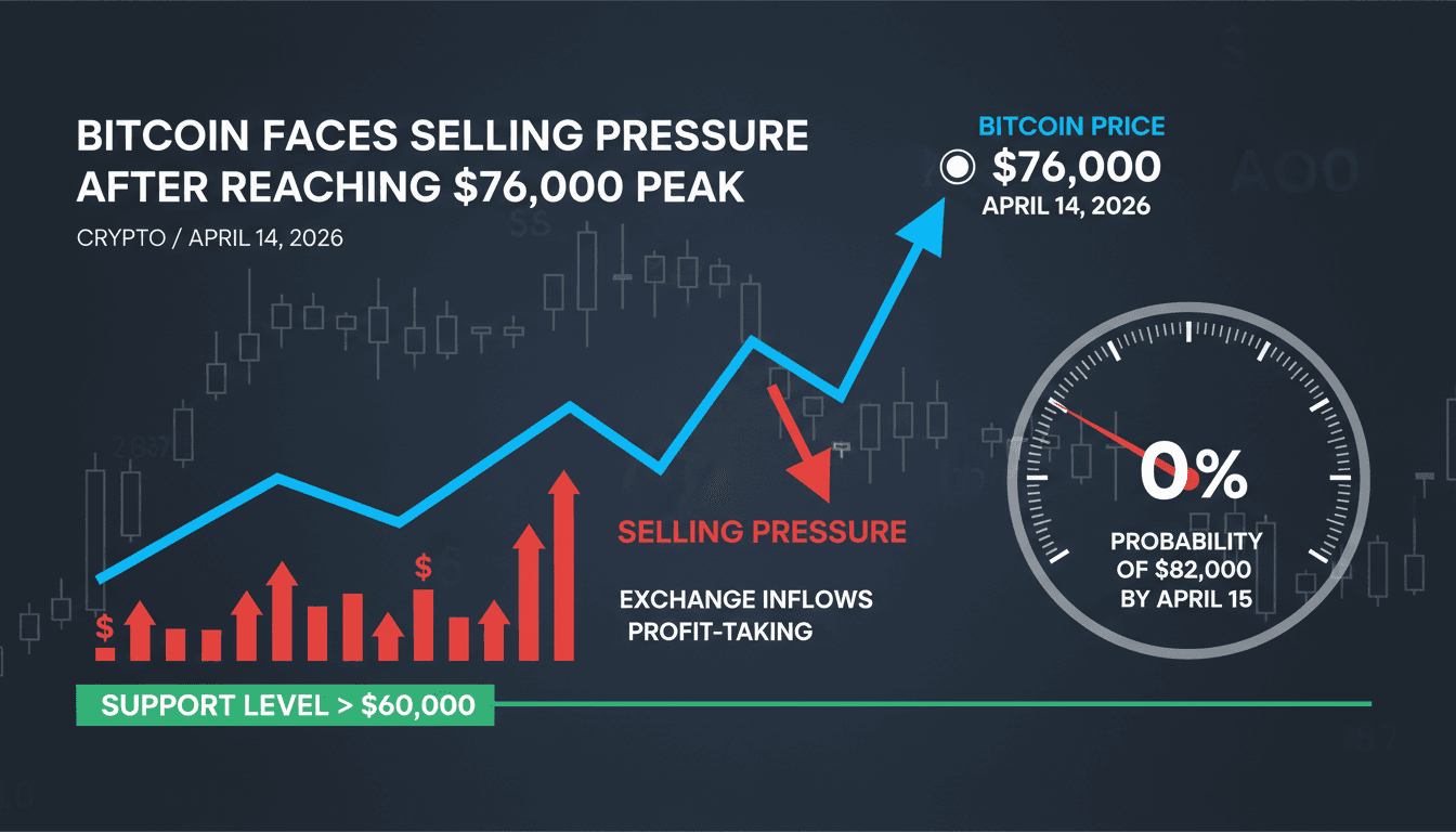 Bitcoin Faces Selling Pressure After Reaching $76,000 Peak
