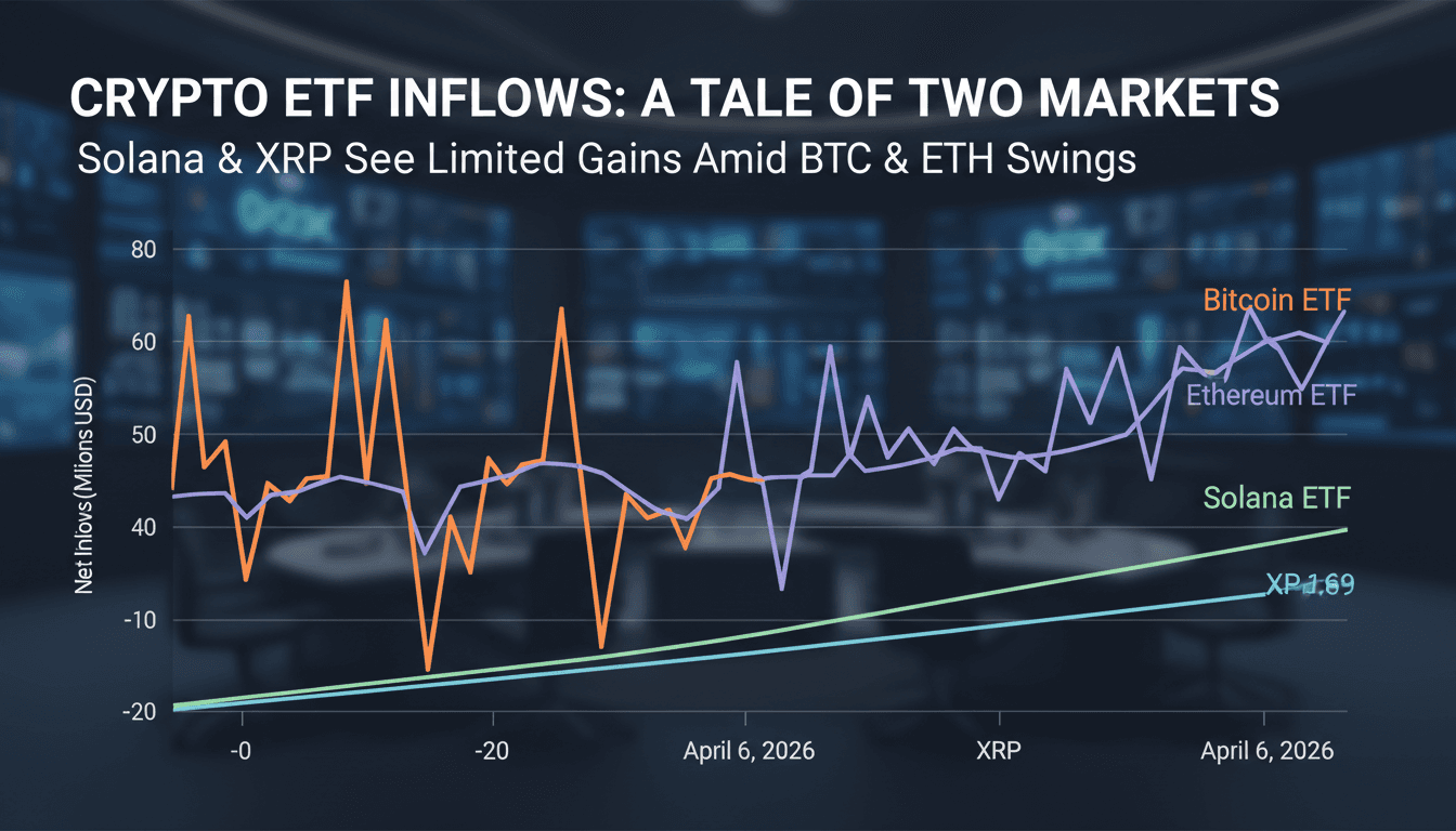 Solana and XRP ETFs See Limited Inflows Amid Bitcoin and Ethereum Volatility
