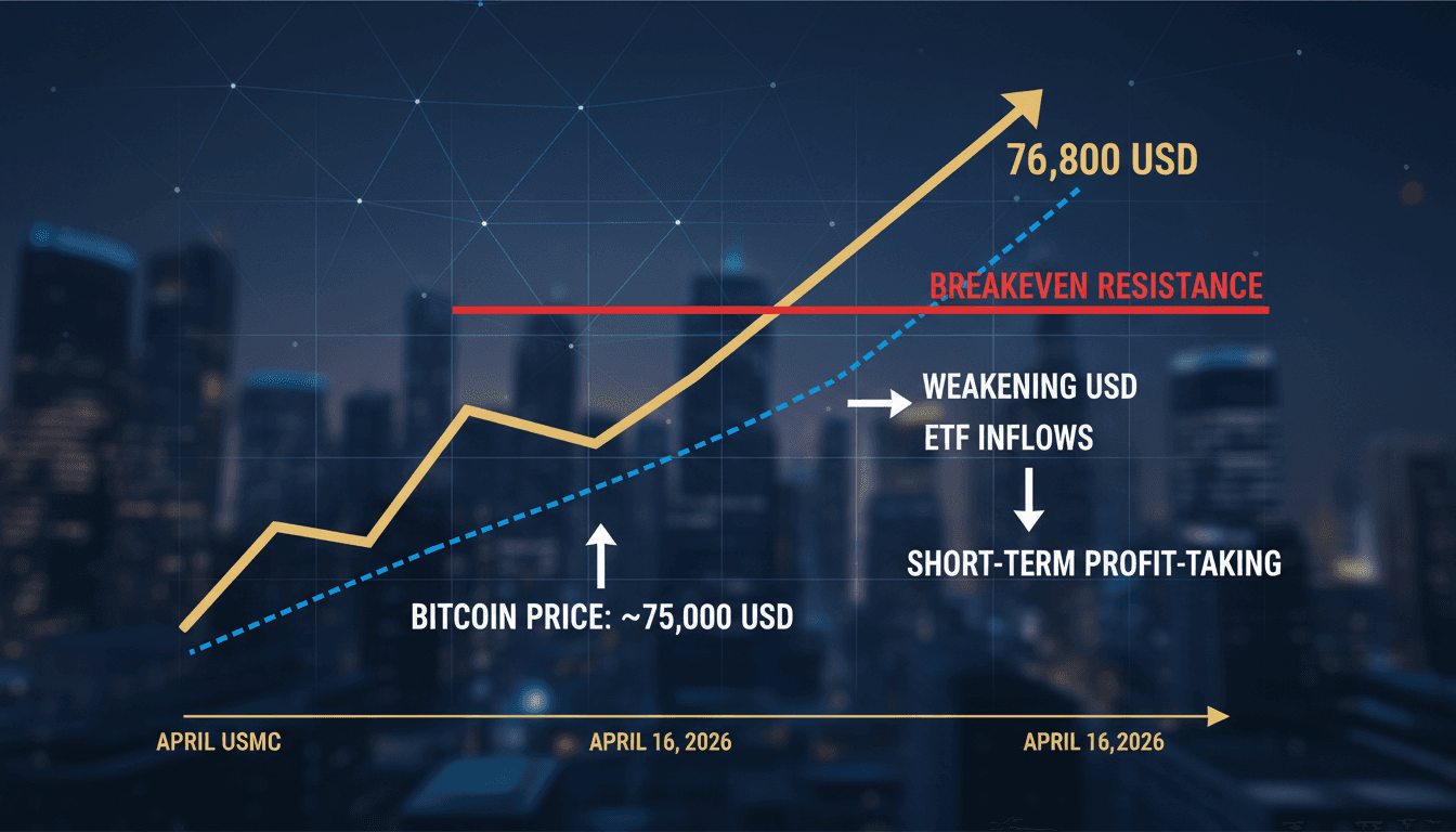 Bitcoin Tests $76,800 Breakeven Resistance Amid Positive Macroeconomic Conditions
