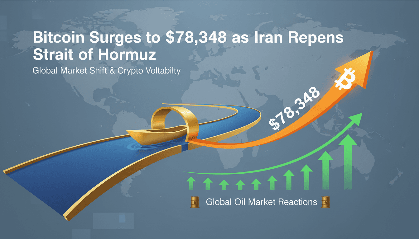 Bitcoin Surges to $78,348 as Iran Reopens Strait of Hormuz