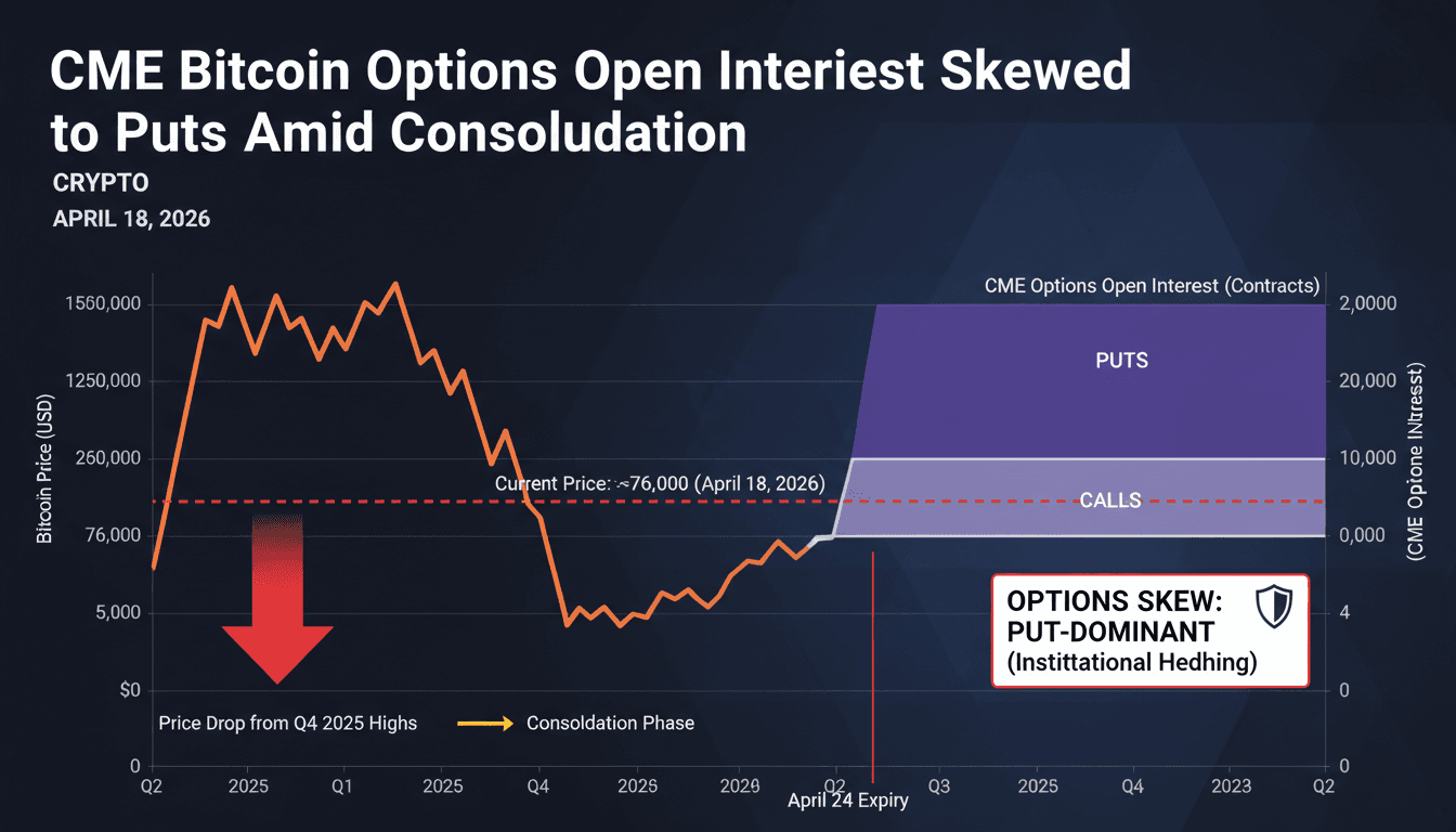 CME Bitcoin Options Open Interest Remains Heavily Skewed Toward Puts Amid Price Consolidation