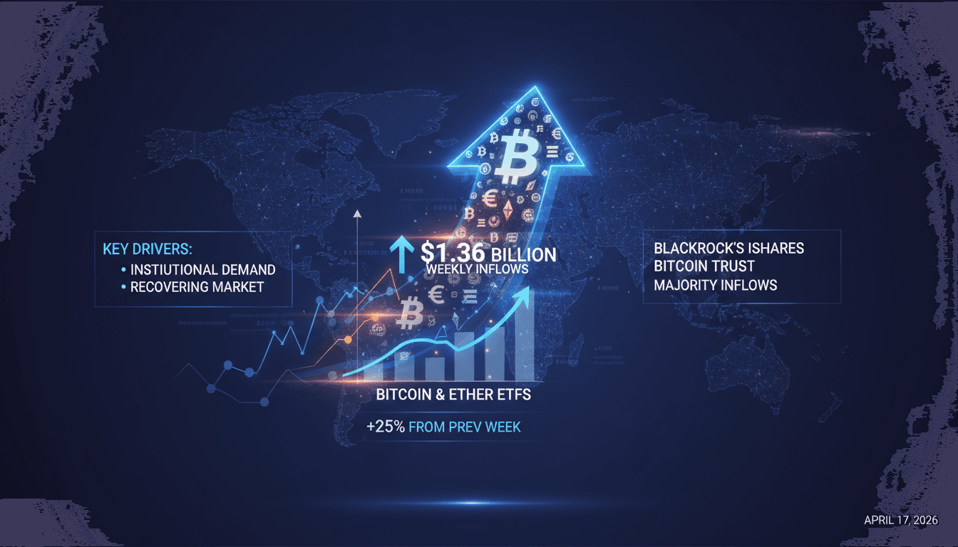 Bitcoin and Ether ETFs Drive $1.36 Billion in Weekly Inflows