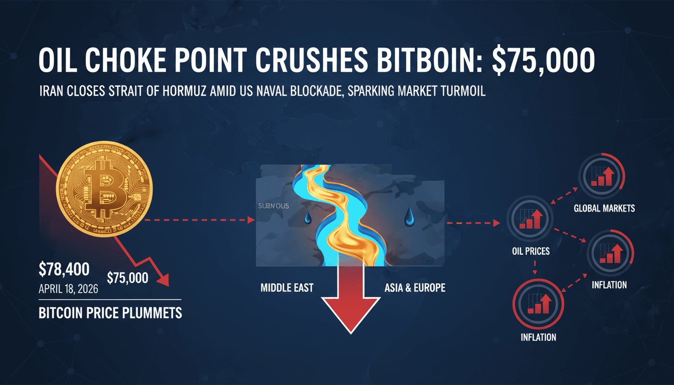 Bitcoin Price Drops to $75,000 Following Iran's Closure of Strait of Hormuz