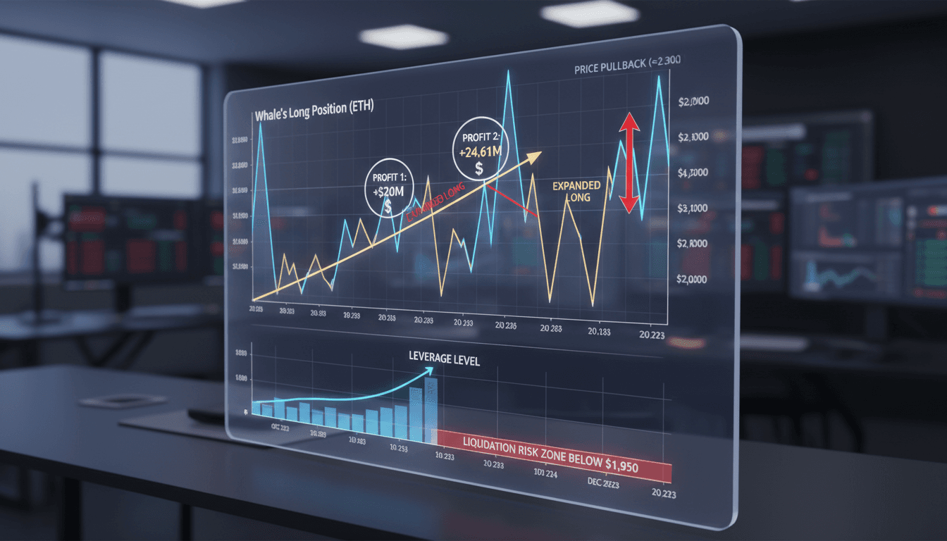 Ethereum Whale Expands Long Position to 30,000 ETH After $44.61 Million Profit Realization
