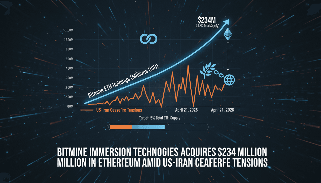 Bitmine Immersion Technologies Acquires $234 Million in Ethereum Amid US-Iran Ceasefire Tensions