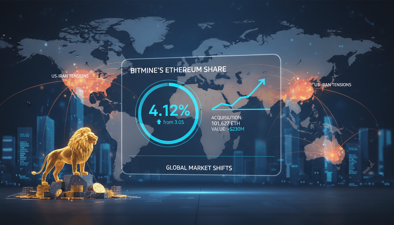 Bitmine acquires 101,627 ETH for over $230 million amid geopolitical tensions