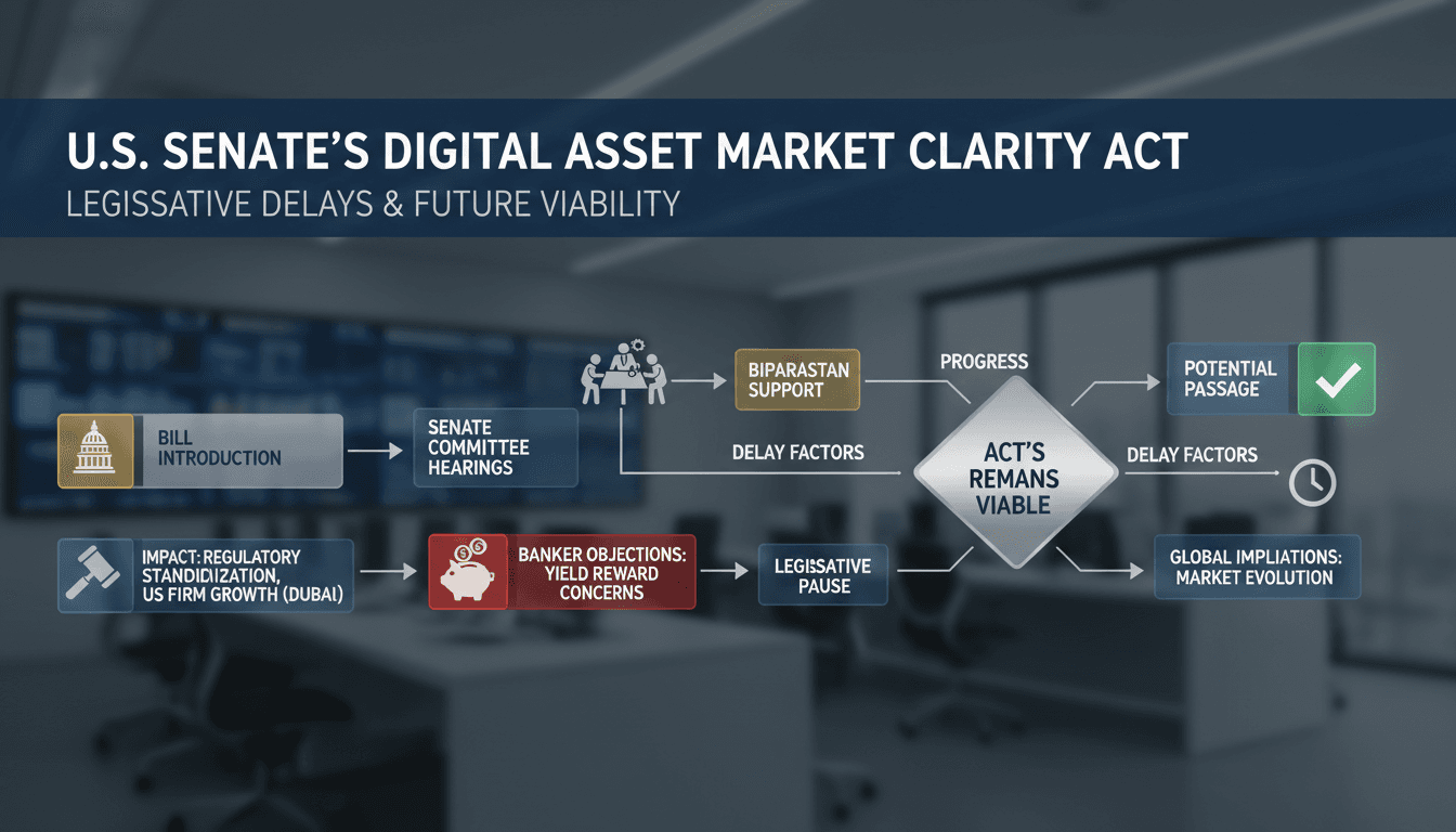 U.S. Senate's Digital Asset Market Clarity Act Faces Legislative Delays Yet Remains Viable