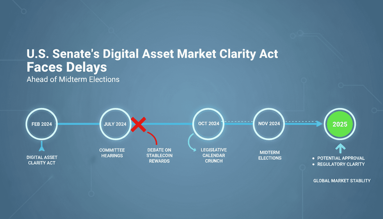 U.S. Senate's Digital Asset Market Clarity Act Faces Delays Ahead of Midterm Elections