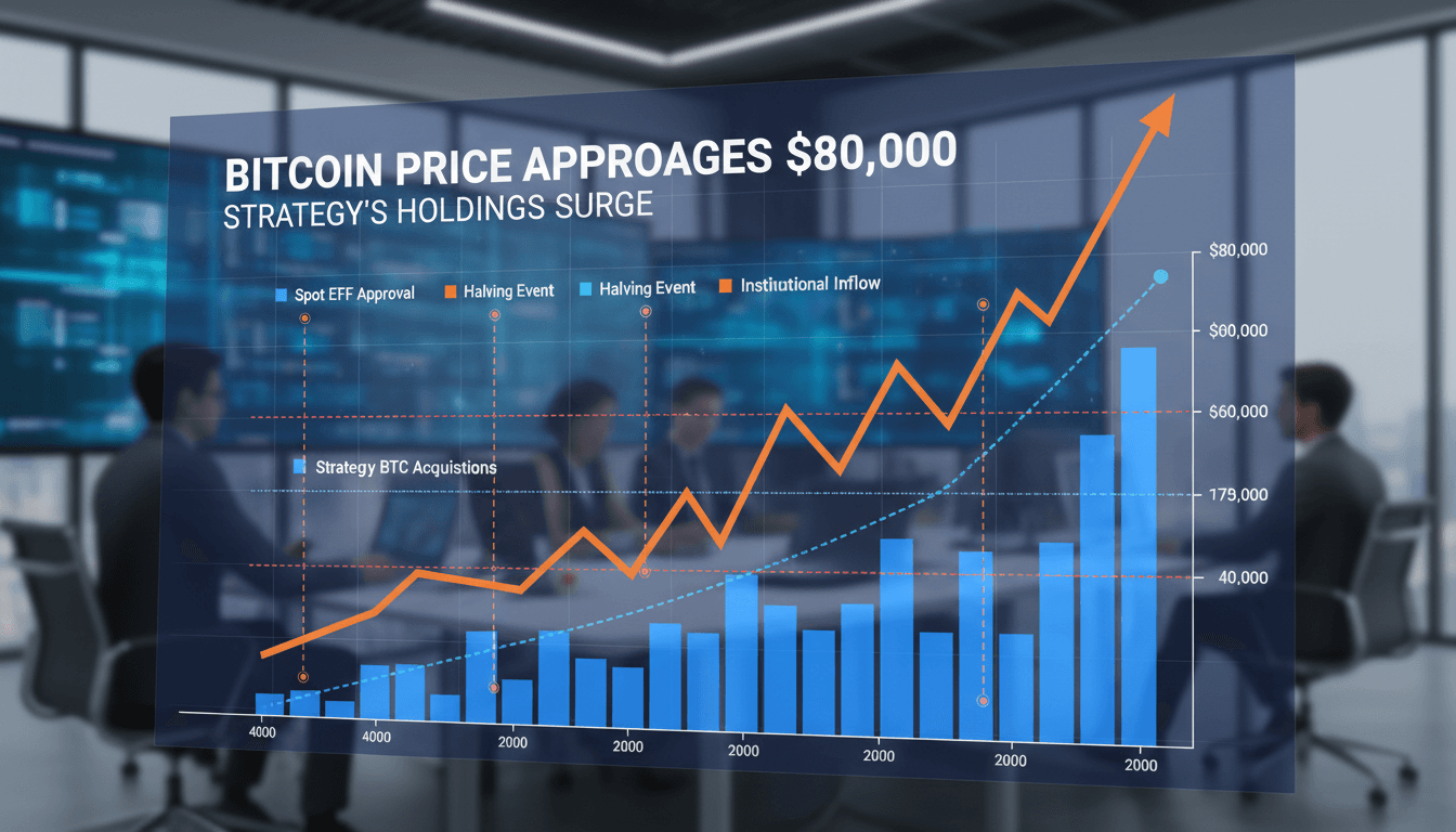 Strategy's Bitcoin Holdings Surge as Price Approaches $80,000