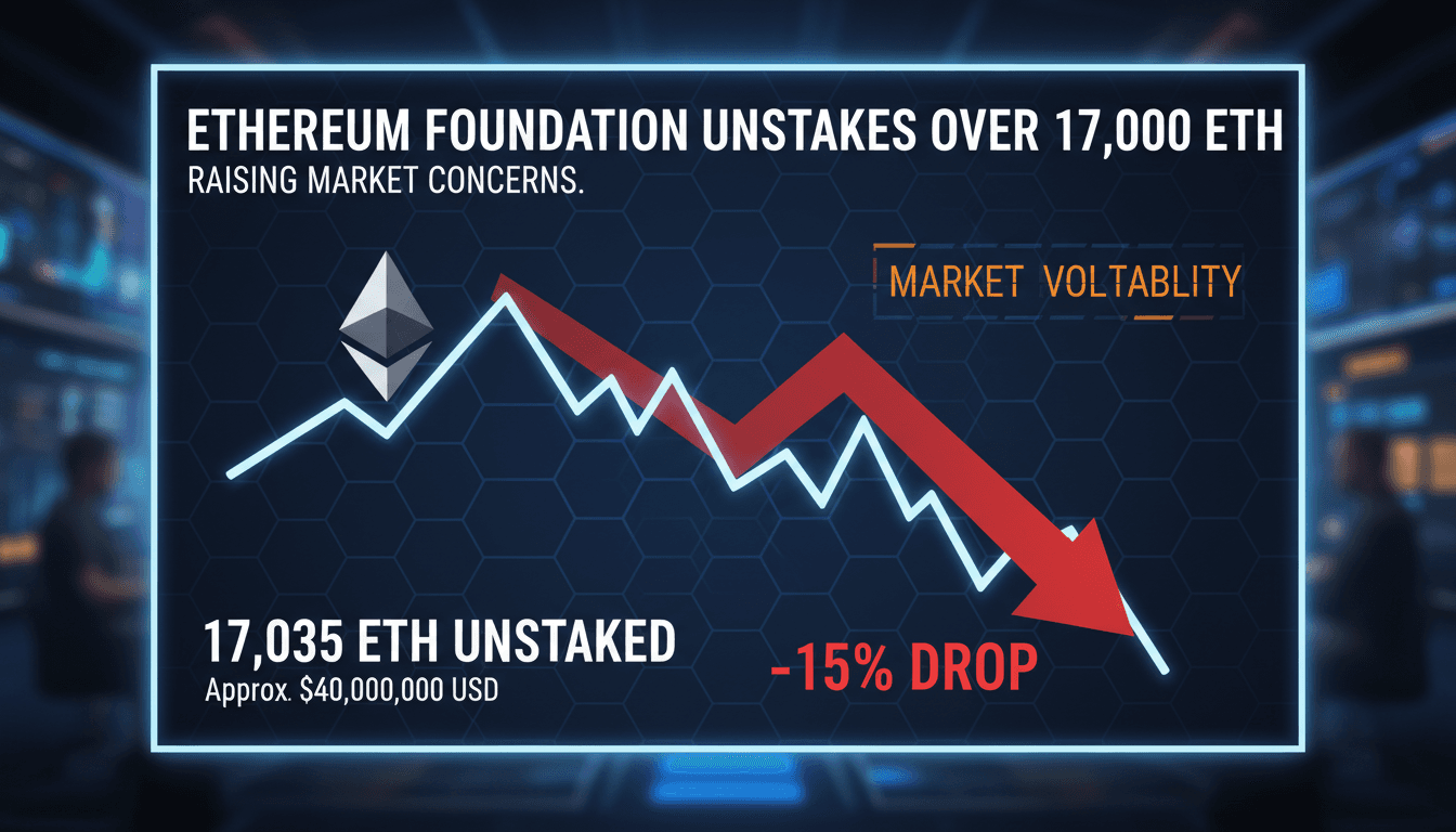 Ethereum Foundation Unstakes Over 17,000 ETH Raising Market Concerns