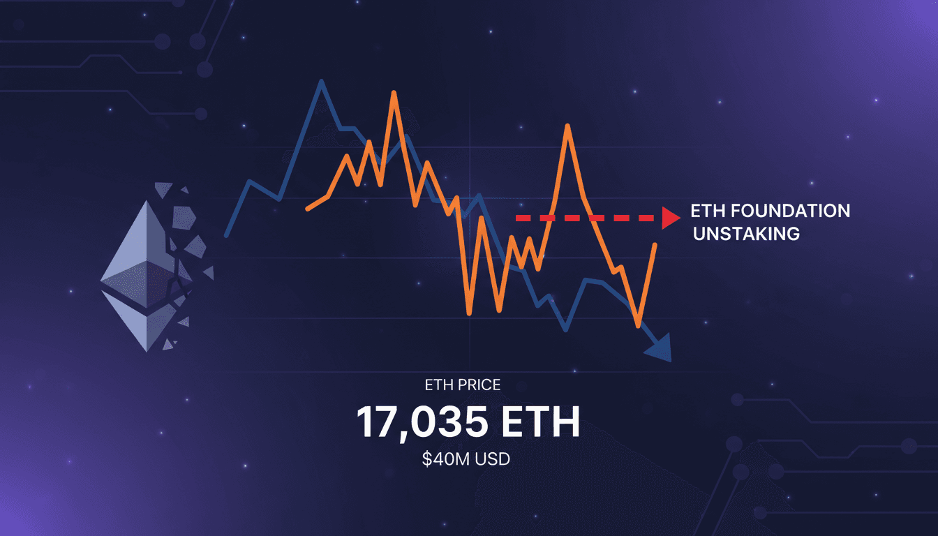 Ethereum Foundation Unstakes 17,035 ETH Amid Market Concerns