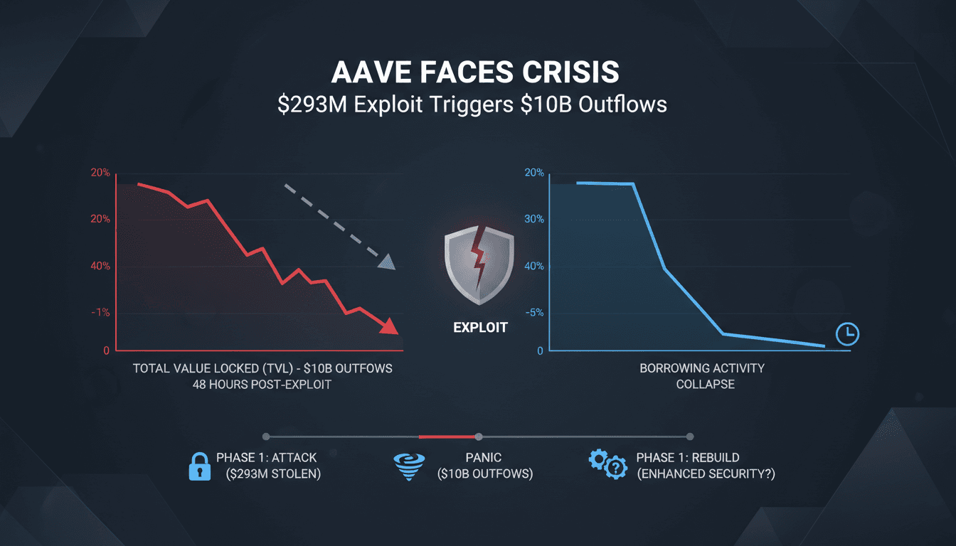 Aave Faces Crisis After $293 Million Exploit Leads to $10 Billion in Outflows