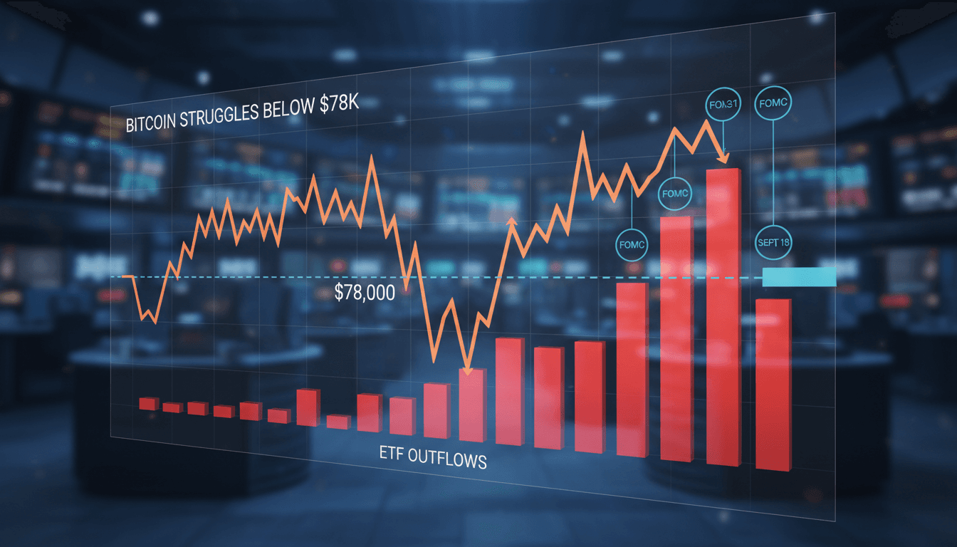 Bitcoin price struggles below $78,000 amid ETF outflows and FOMC uncertainty