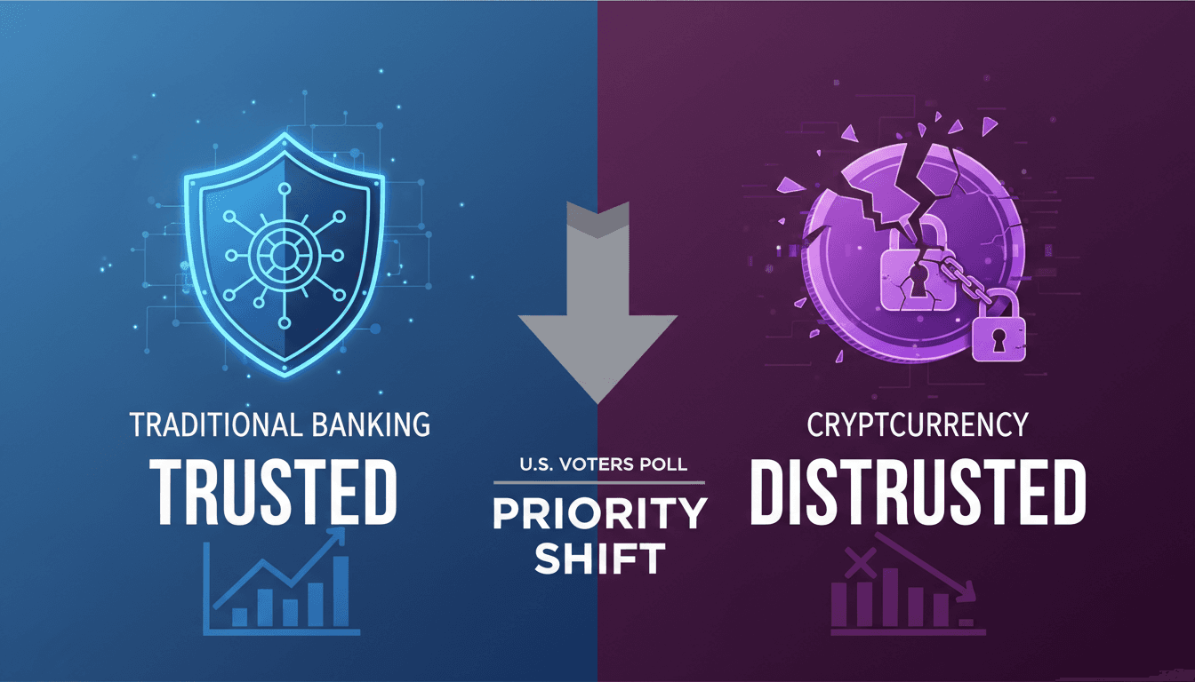 U.S. voters expressing preference for traditional banking over cryptocurrency