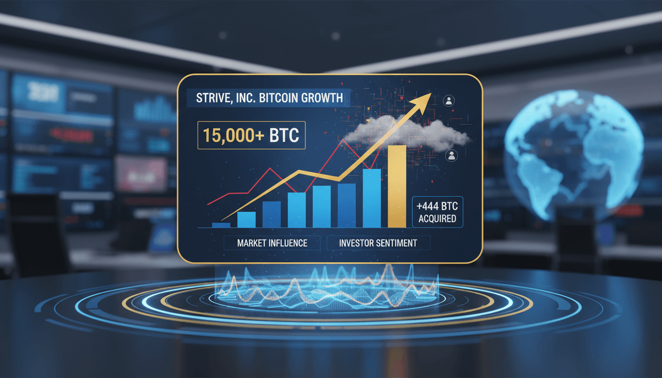 Strive, Inc. increases Bitcoin holdings to over 15,000 BTC