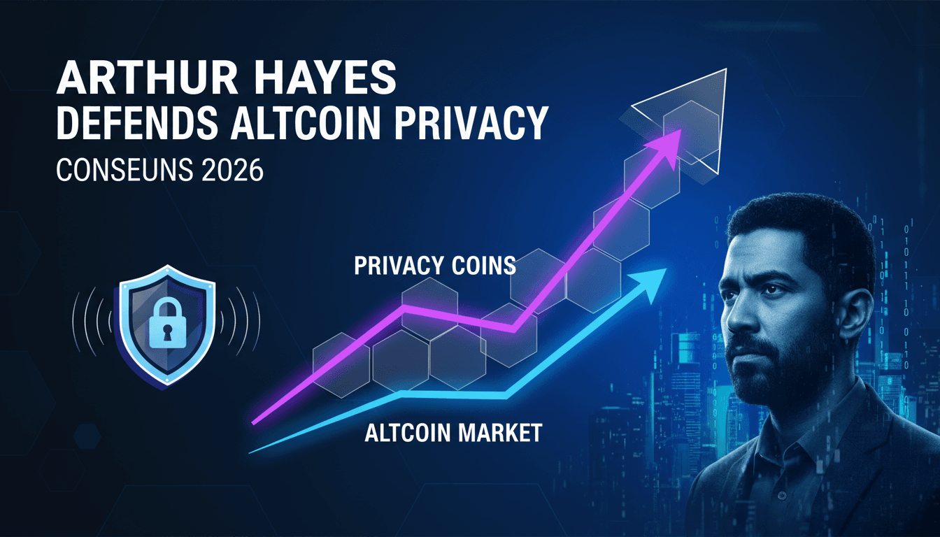 Arthur Hayes speaking at Consensus 2026 about altcoins and privacy coins.