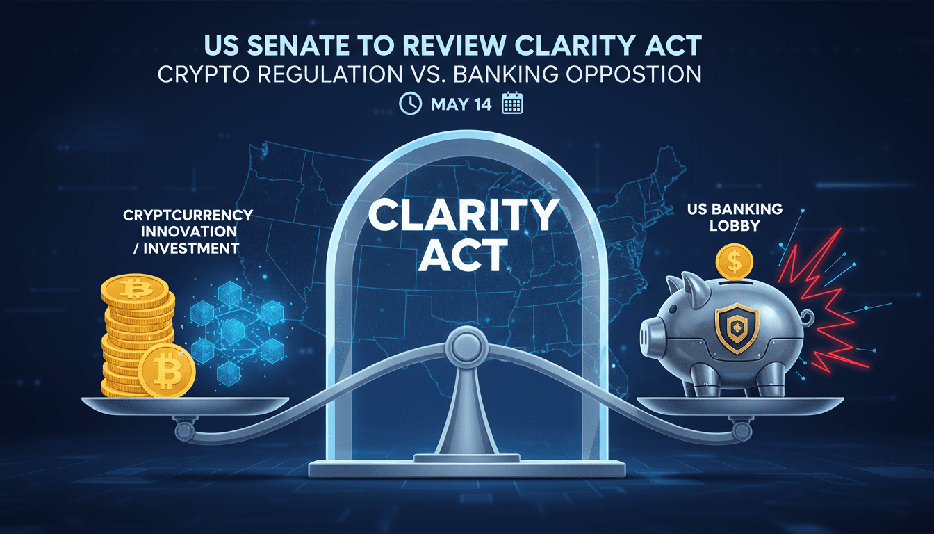 US Senate building with a focus on cryptocurrency legislation