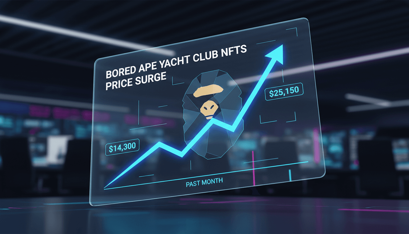 Bored Ape Yacht Club NFTs showcasing their recent price surge