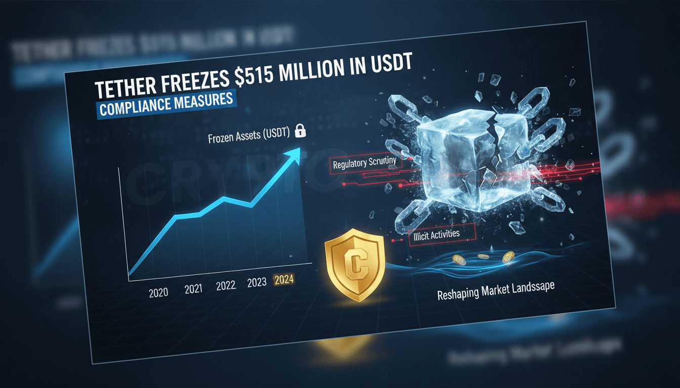 Tether Freezes $515 Million in USDT as Part of Compliance Measures