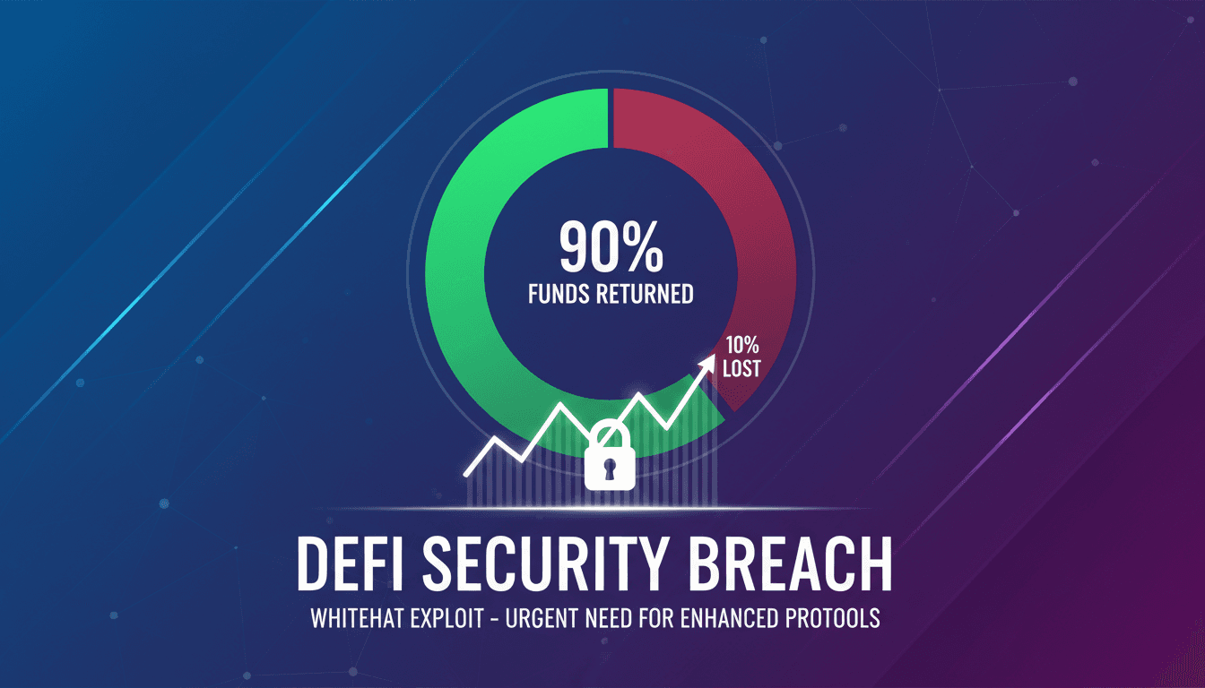 Illustration of a hacker returning funds in a decentralized finance context.