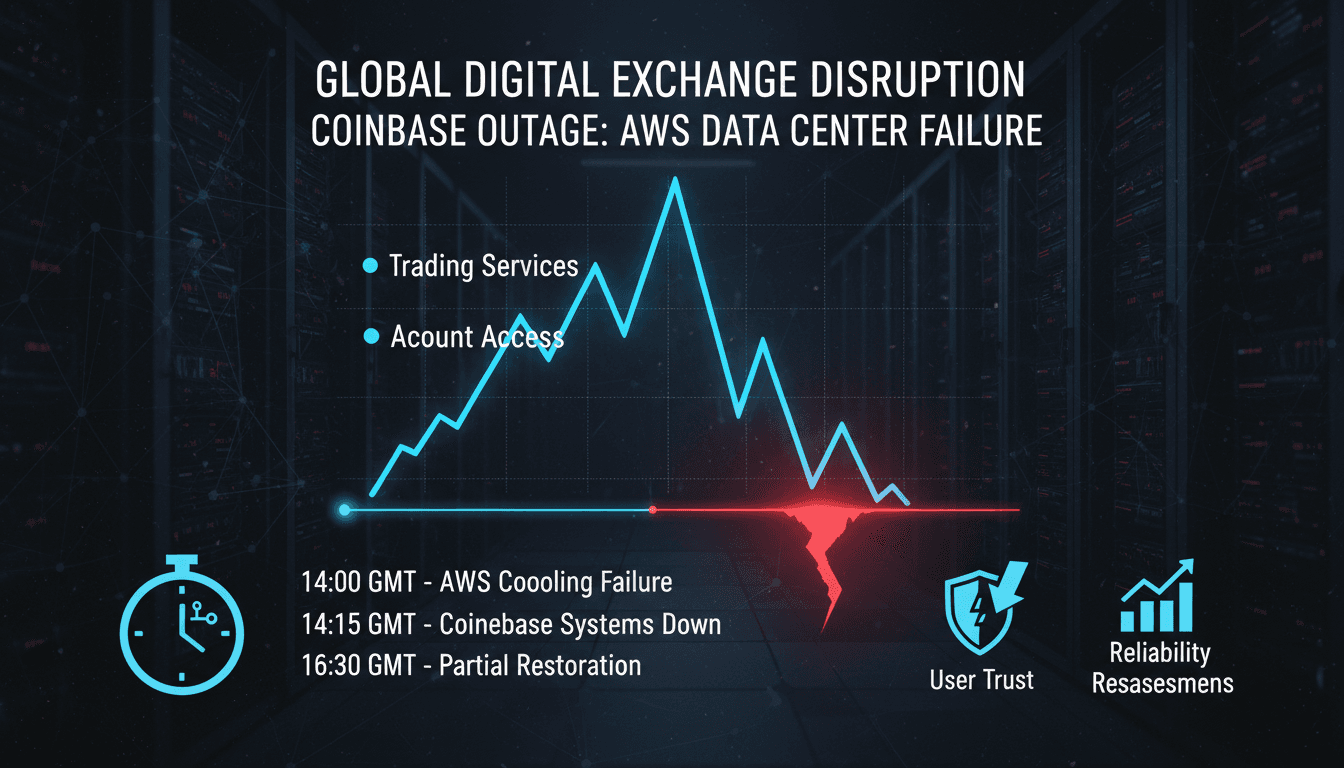 Coinbase experiences significant outage due to AWS data center failure