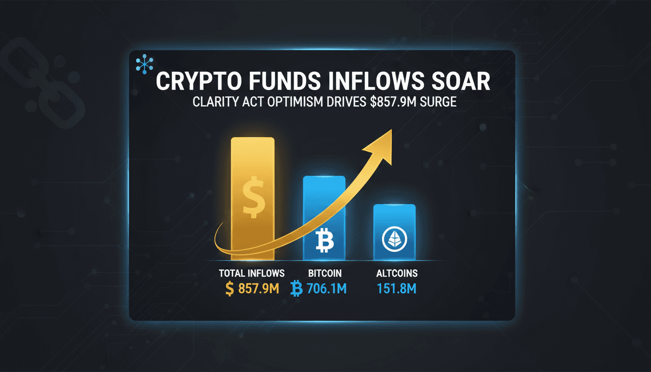 Graph showing cryptocurrency fund inflows with Bitcoin leading
