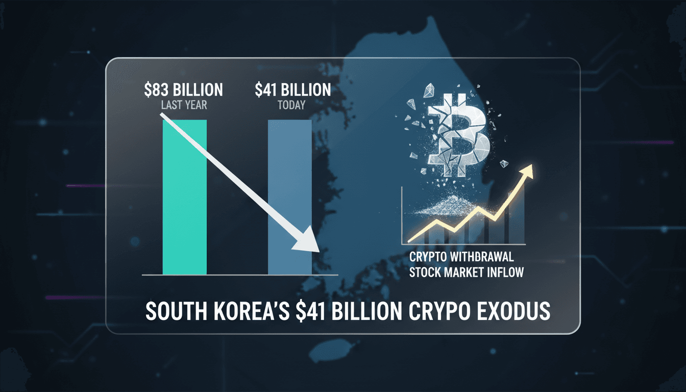 South Korean cryptocurrency market decline visual representation