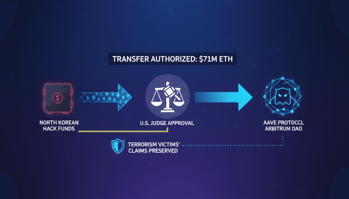 U.S. Judge Approves Transfer of $71 Million in ETH to Aave from North Korean Hack Funds